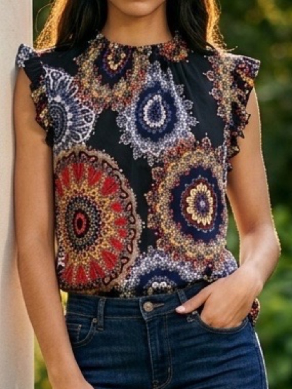 Navy Sleeveless Top
